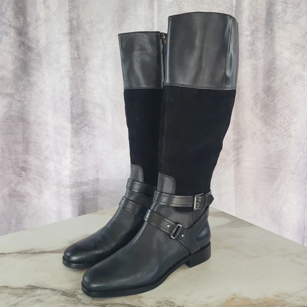 Joan David Size 9 M Dazadarah Knee High Black Tall Boots